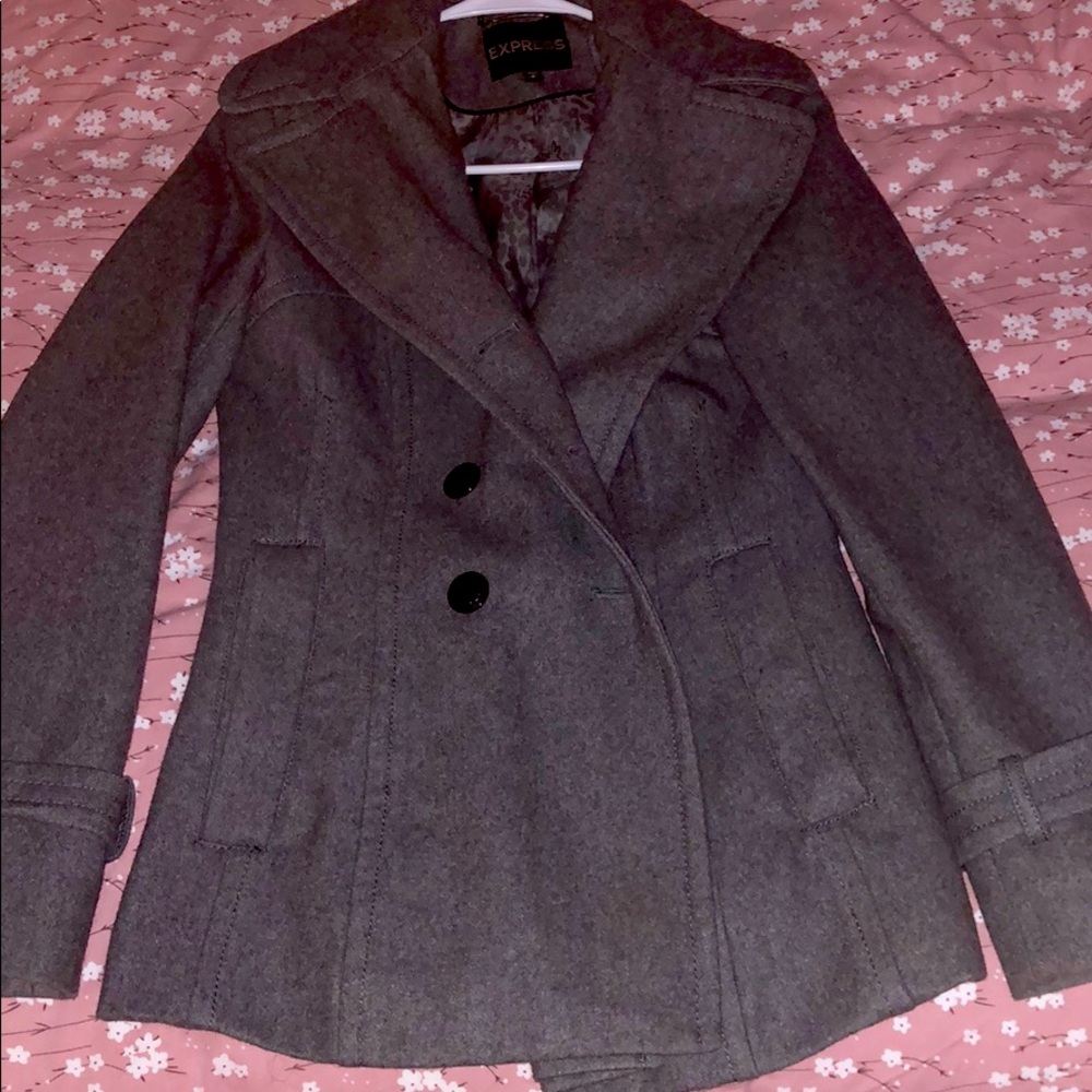 Express pleated pea coat